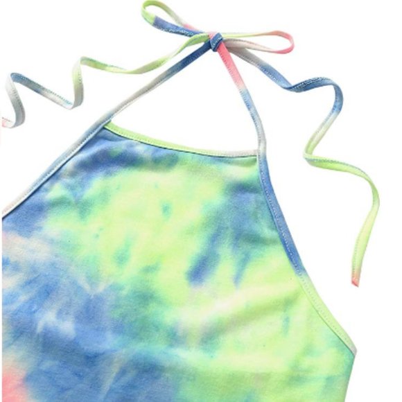 Women's 2 Piece Set Halter Crop Top and Shorts Set - Picture 4 of 5